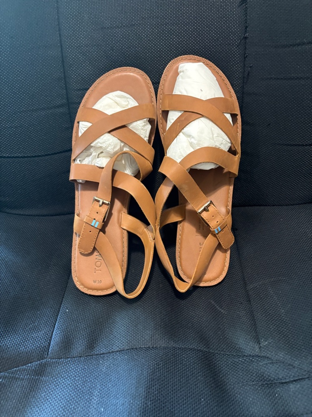 TOMS Women’s Crisscross Buckle Sandals - Tan
